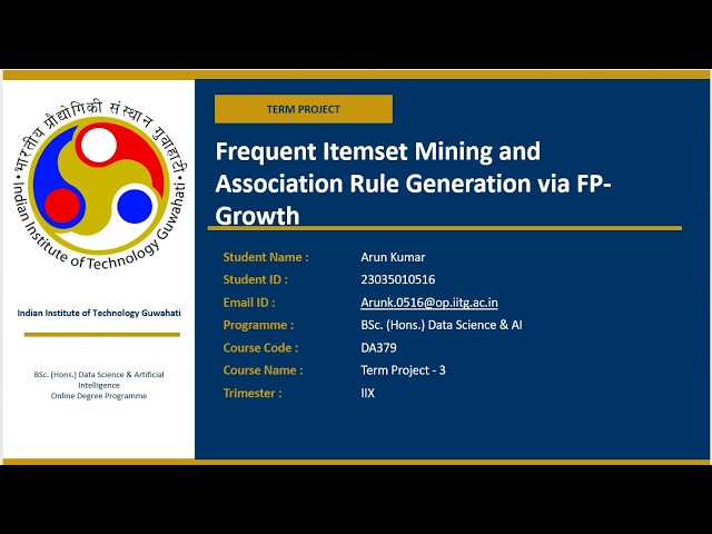 FP Grwoth || DA379  TERM PROJECT |BSc. Data Science & Artificial Intelligence || IIT GUWAHATI