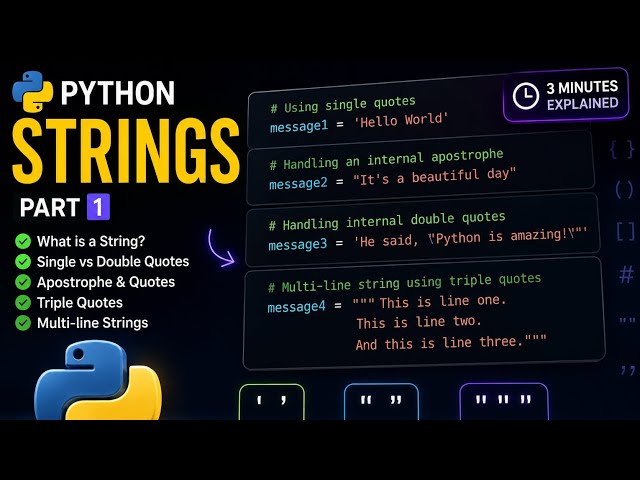 Strings in python explanation in 3 minutes|| part 1#python #monday #trending #youtubeshorts #mrbeast