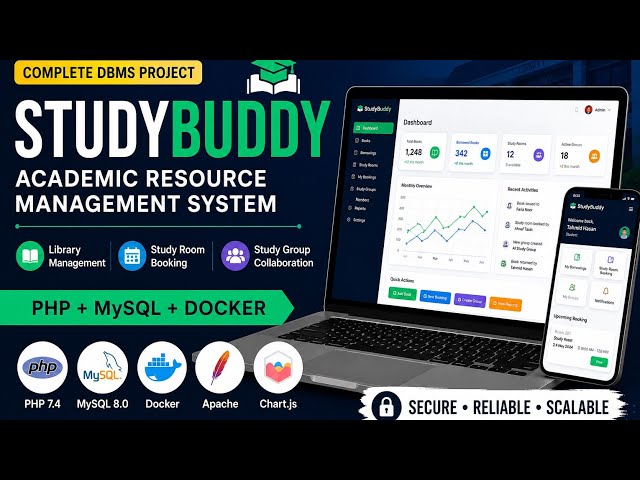 StudyBuddy | DBMS Project using PHP, MySQL & Docker | Full Demo
