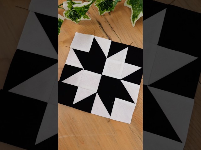 How to sew disappearing hourglass star block - block 1 from the Star Tile Quilt #sewing #quiltblock