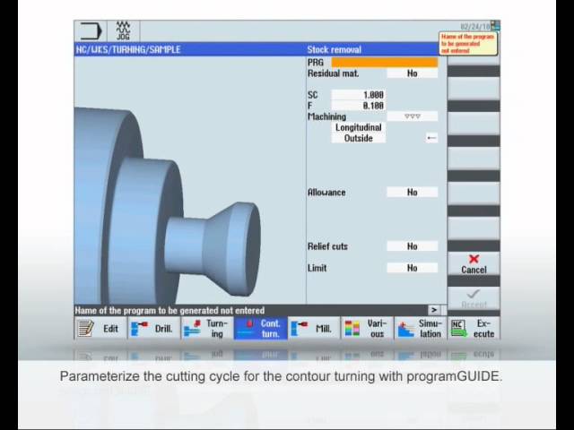 SINUMERIK Tutorial - programming with programGUIDE