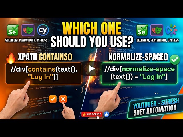XPath contains() vs normalize-space() 🔥 Which One Should You Use? Senium | Playwright | Cypress