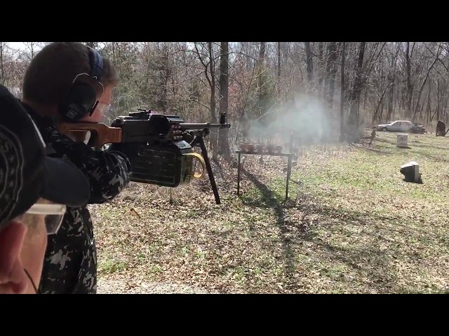 Full auto belt fed PKM light machine gun