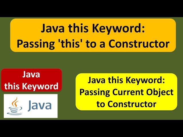 Java this Keyword: Passing 'this' to a Constructor | Java Tutorial