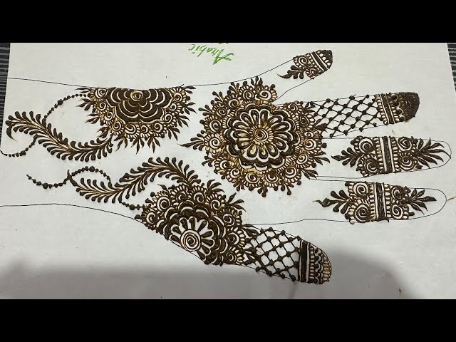 Beautiful very easy Arabic mehndi design step by step tutorial