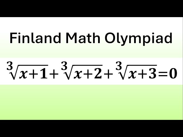 An Amazing Irrational Equation | Finland Math Olympiad