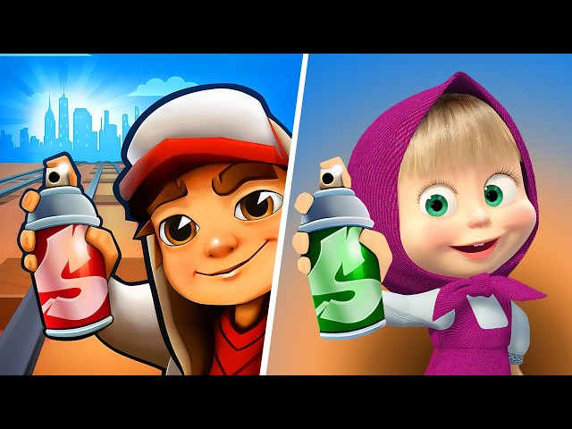 Subway Surfers VS Masha And The Bear, Subway Surfers Cartoon Game, Gameplay Adventure Subway Amble