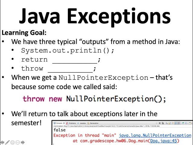 Exceptions in Java List/List Node class
