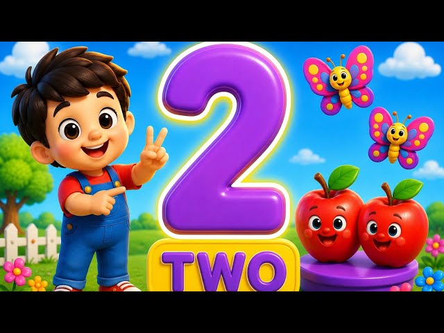 Learn Number 2 | Count 2 Objects | Number 2 Worksheet | KG Kids Maths | Tamil & English