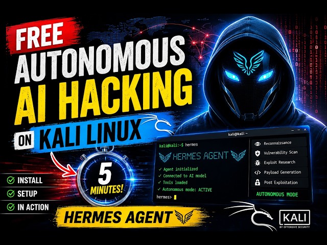 FREE Autonomous AI Hacking on Kali Linux in 5 Minutes | Hermes Agent