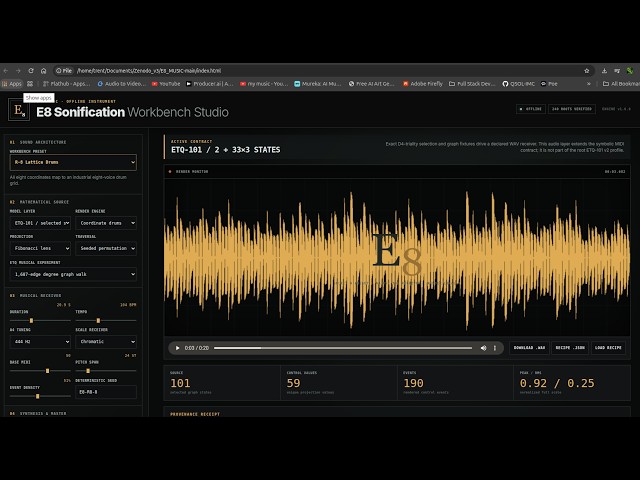 E8 Sonification Workbench Studio