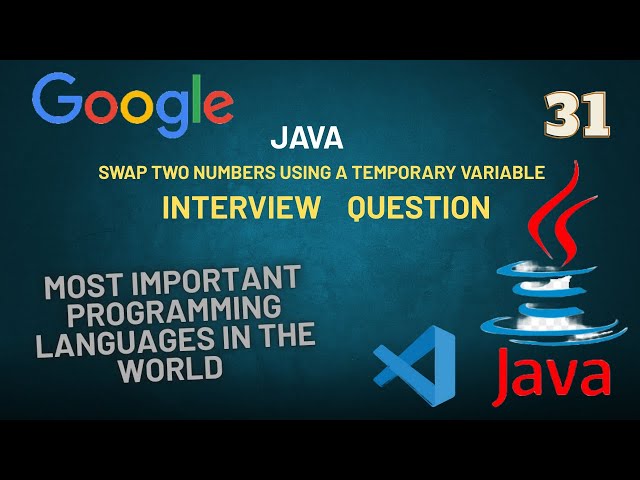 Java Program to Swap Two Numbers Using a Temporary Variable | Swap Values in Java | Java Tutorial