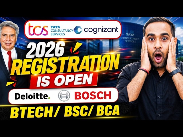 TCS & Cognizant Registration Open Now | Bosch hiring 2026/2025 batch Btech | Volve, Deloitte