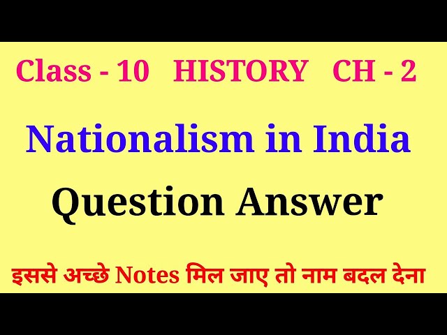 nationalism in india class 10 questions and answers | class 10 history ch 2 question answer