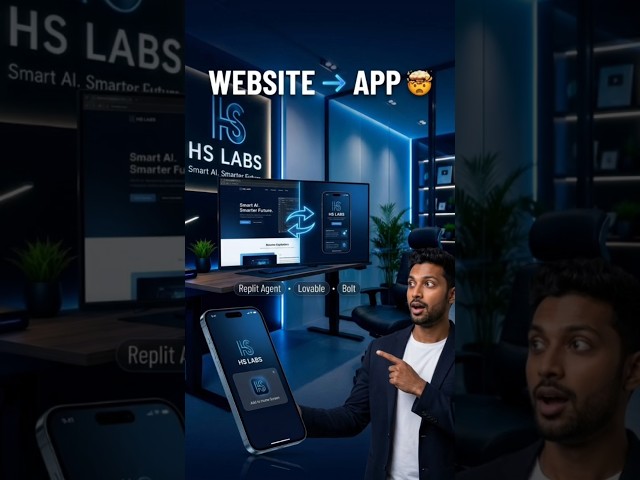 Turn Any Website Into an App With AI 🤯 #shorts #ai #replitagent #hslabsyt @HSLabsyt
