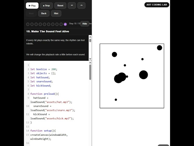 Play with sounds - Learn creative coding with Art Coding Lab