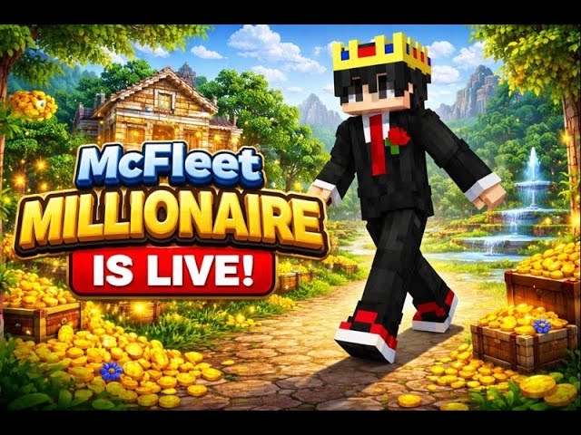 McFleet MILLIONAIRE Is Live 💰|1 MILLION Money Completed @McFleetDotNet  Minecraft Live #minecraft
