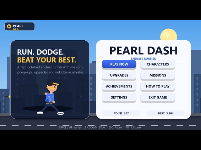 Python Infinity Runner Game Demo | Pygame Project by Pearl Institute Batala #coding #python