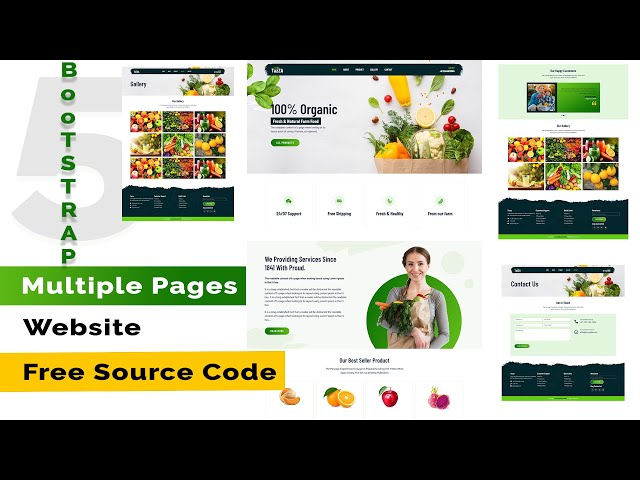 Multiple Pages Website using HTML CSS JavaScript & Bootstrap 5 | Responsive Multipage Website Design
