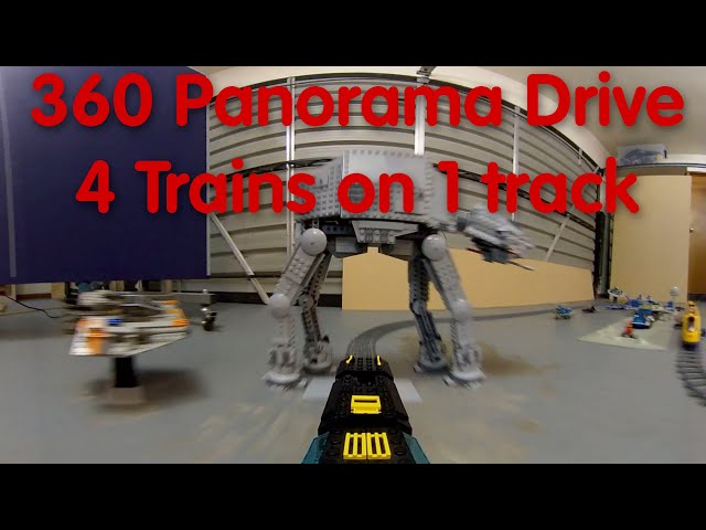 LEGO Train Automation - 4 Trains on 1 Track - 360 Panorama