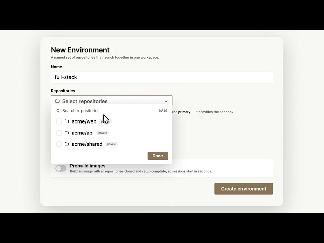 Environments: your whole stack in one sandbox — Open-Inspect