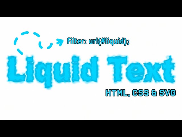 Liquid Text Effect with SVG Filter Tutorial For Begineers. #css #coding #html #svg #filter #text #ui