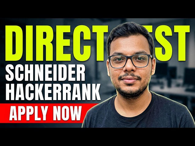 Direct Test Hirings | Hackerrank & Schneider Electric | 2027 to 2024 Batch | Off Campus Drives