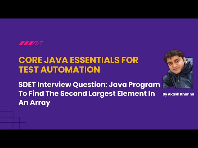 Java Program To Find The Second Largest Element In An Array