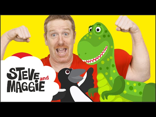 Dinosaur Hunt in Steve and Maggie´s New House for Kids | Surprise Steve and Maggie | Wow English TV