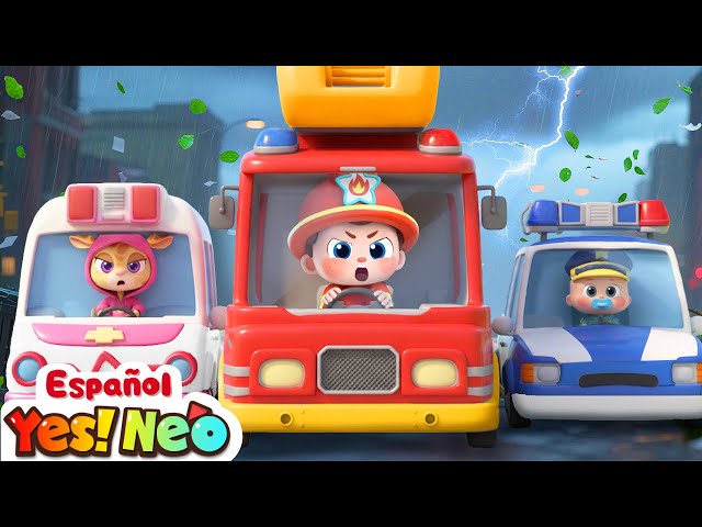 Rescate en un Día de Tormenta🚒🚑🚓 | Yes! Neo | Canciones Infantiles | BabyBus Español