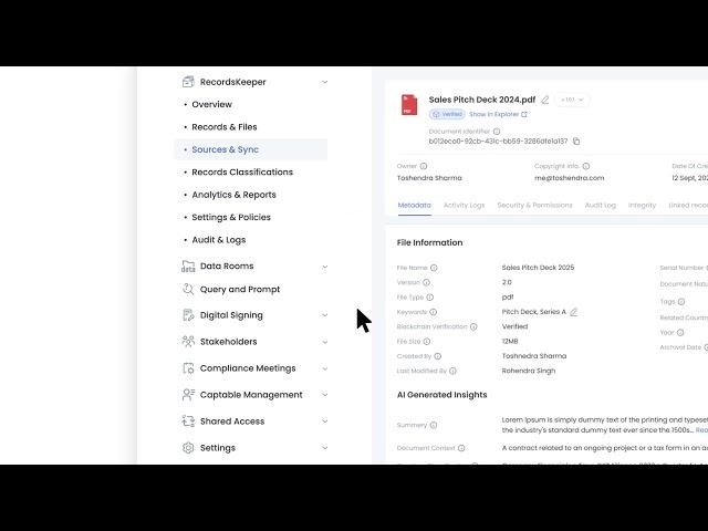 Introducing RecordsKeeper.AI - File & Documents Management using AI
