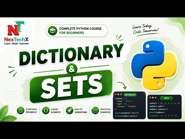 5. Python Dictionary & Sets Explained | Dictionary Methods, Set Operations | Python Tutorial