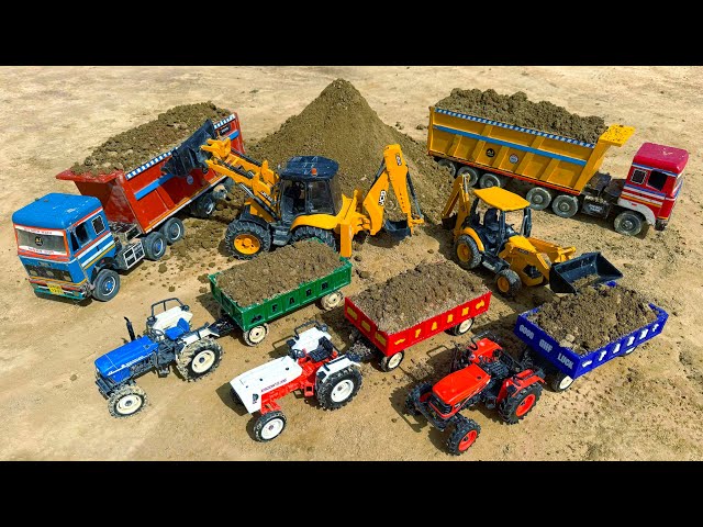 JCB 5CX Loading Mud Escorts 335 Tractor Tata Truck Tipper? Jcb Ki Khudai | Jcb Tractor Cartoon Video