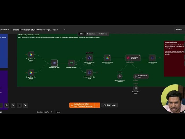 Production-Style RAG Knowledge Assistant in n8n | OpenAI, Qdrant & Google Drive