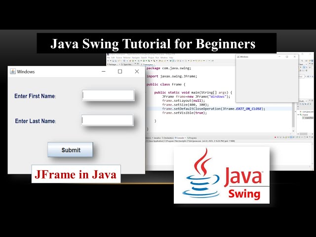 Java Swing Tutorial for Beginners | Create Your First Window in Java using JFrame