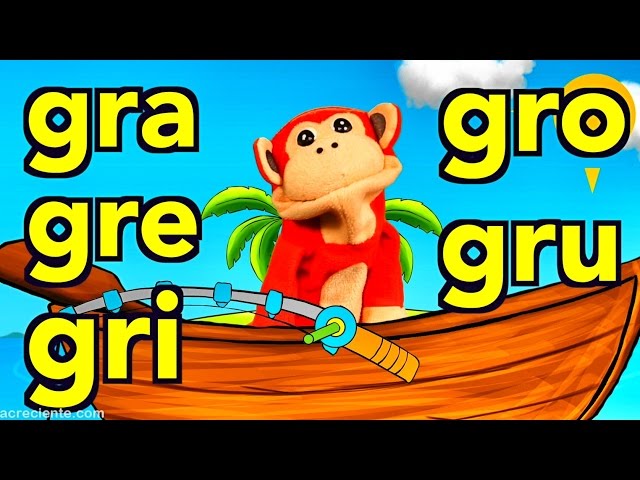Sílabas gra gre gri gro gru - El Mono Sílabo - Videos Infantiles - Educación para Niños #