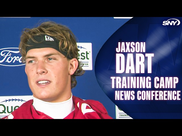 Jaxson Dart on his experience with John Harbaugh in his second Giants training camp