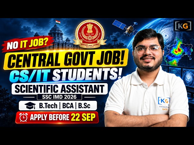 CS/IT Students: SSC IMD Scientific Assistant 2026 | Central Govt Job | Apply Before Sep 22