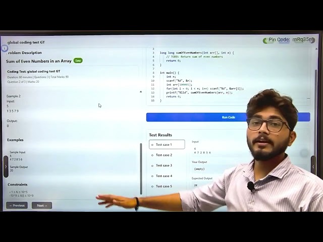 Attempting Global Coding Test through Test Setting | GATEtutor Tutorial