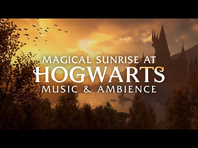 Hogwarts Sunrise 4K | Harry Potter Study & Peaceful Music | TV Ambience
