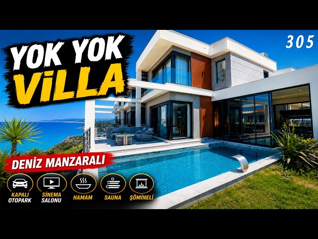 Villa de Ultra Lujo con Vistas al Mar | Jacuzzi, Sauna, Baño Turco y Sala de Cine | Kuşadası, Turkey