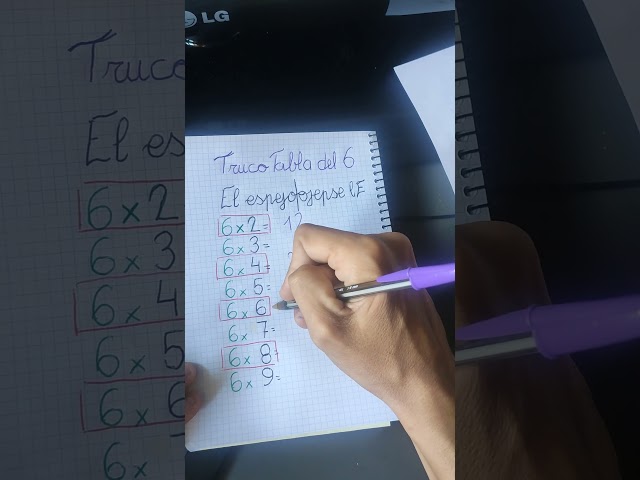 La tabla del 6 y el truco del espejo para 6x2,6x4,6x6 y 6x8, lo conocías? #matematicas #maths