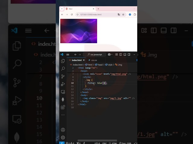 How to blur a photo #css #html #blur #tutorial #shorts