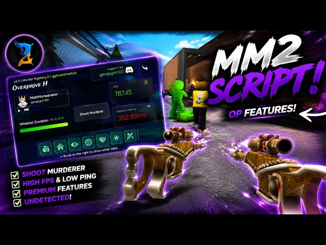Best OP MM2 Aimbot Script – Overdrive H Script | Silent Aim, Shoot Murder, ESP & More! | KEYLESS!