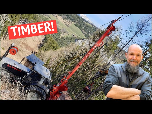Timber harvesting on steep slopes with cable yarding system for tractor + excavator processor