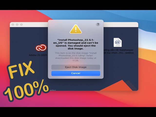 ” is damaged and can’t be opened. You should eject the disk image. Fix it in 1 Minute 100%