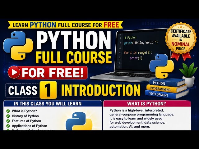 || PYTHON FREE COURSE || INTRODUCTION || CLASS 1 || #programming #tiktok #viral 