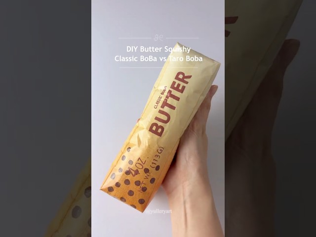 DIY Boba Butter Squishy🧋 #yulleryart #diy #squishy #craft