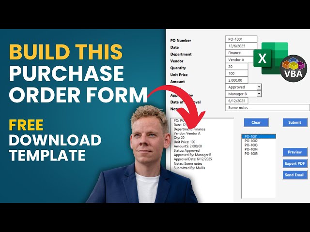 Build This Excel Purchase Order System with VBA (FREE Template Included!)