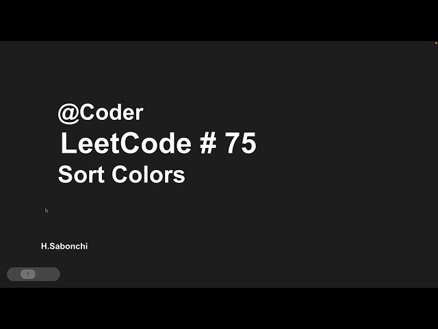 Sort Colors - Leetcode